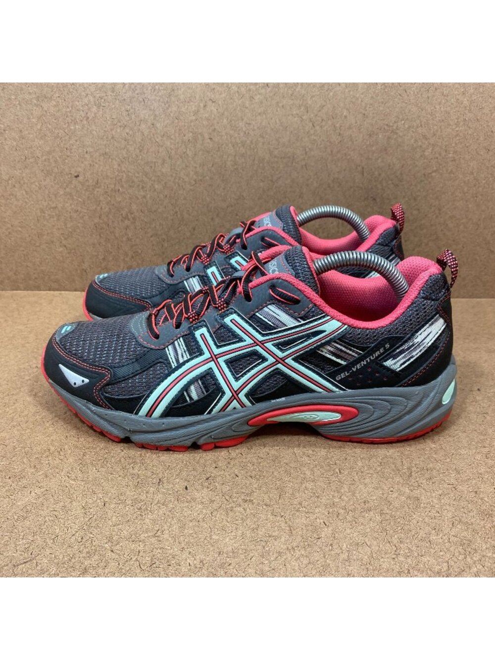 Asics Gel-Venture 5 Womens Running Shoes Size 9.5 Carbon Diva Pink Mesh Uppers